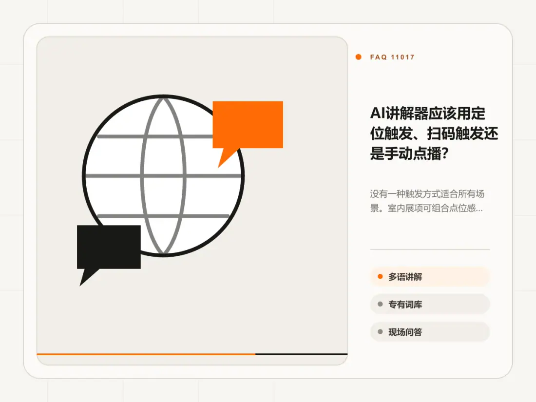 AI讲解器应该用定位触发、扫码触发还是手动点播?主题信息图