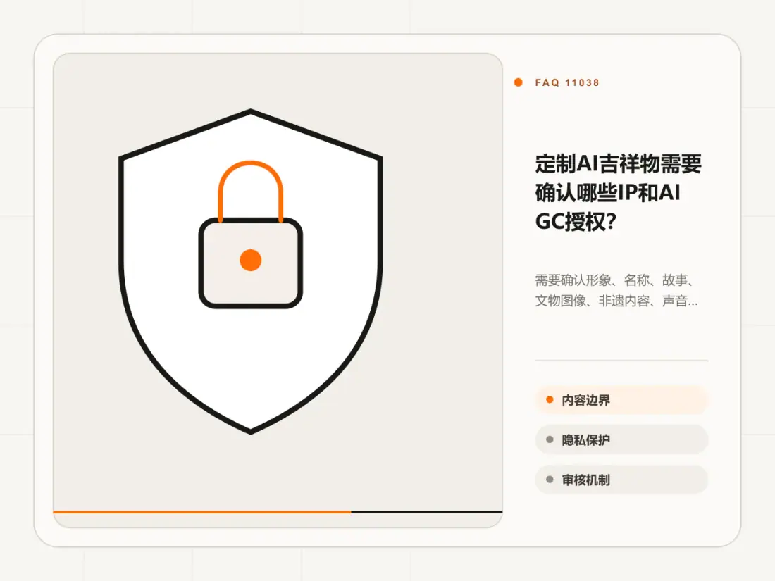 定制AI吉祥物需要确认哪些IP和AIGC授权?主题信息图