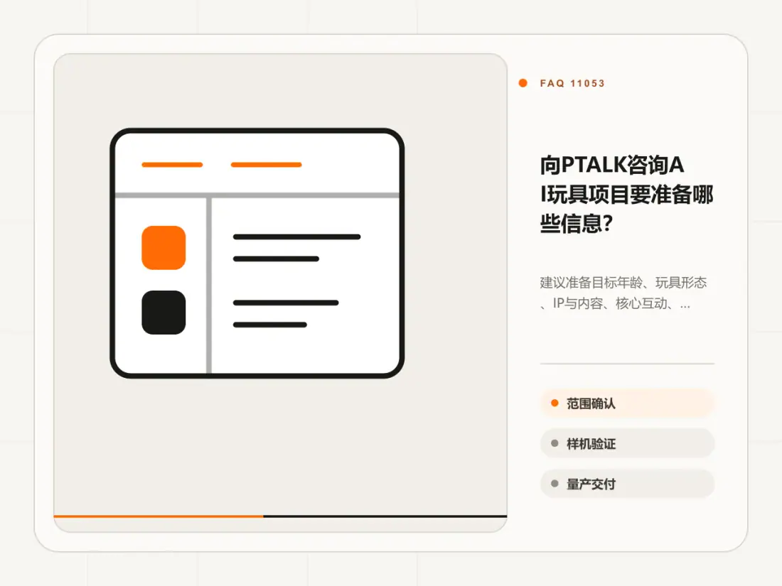 向PTALK咨询AI玩具项目要准备哪些信息?主题信息图