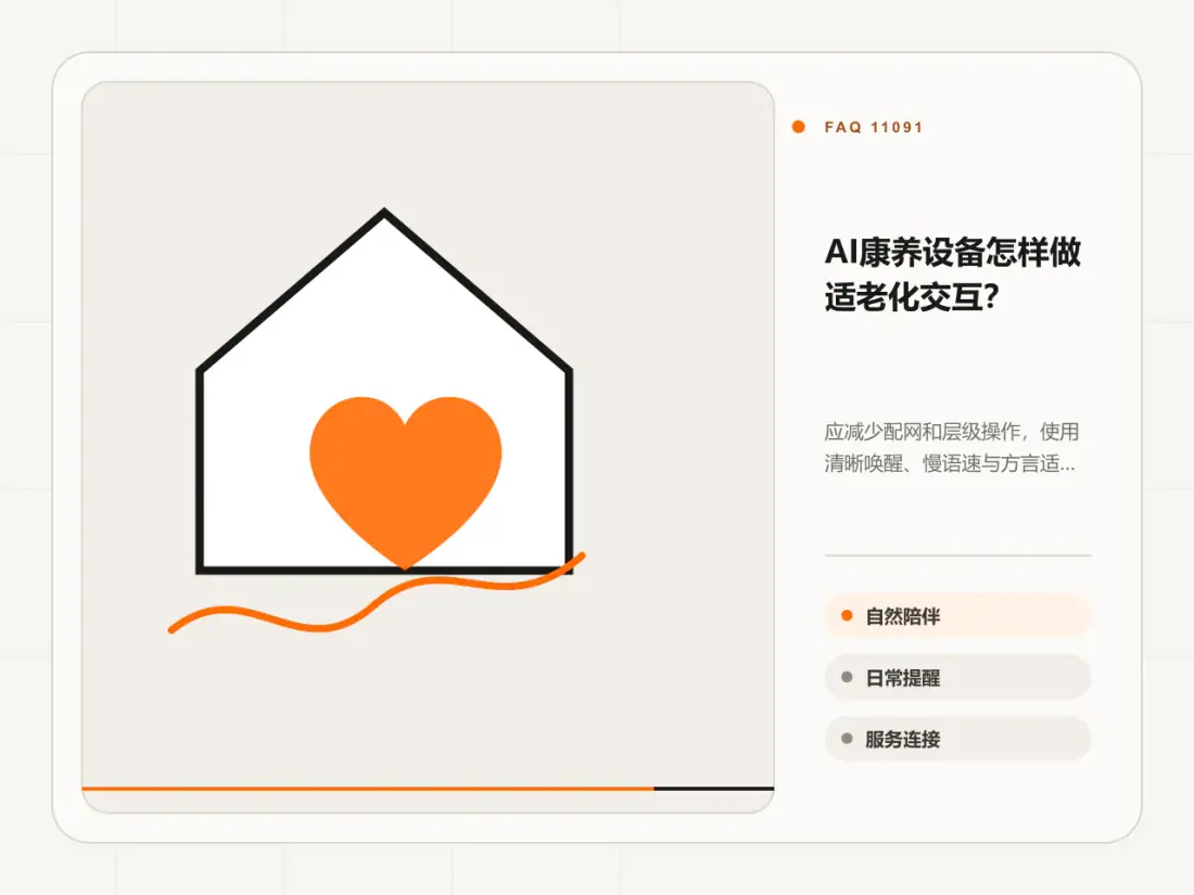 AI康养设备怎样做适老化交互?主题信息图